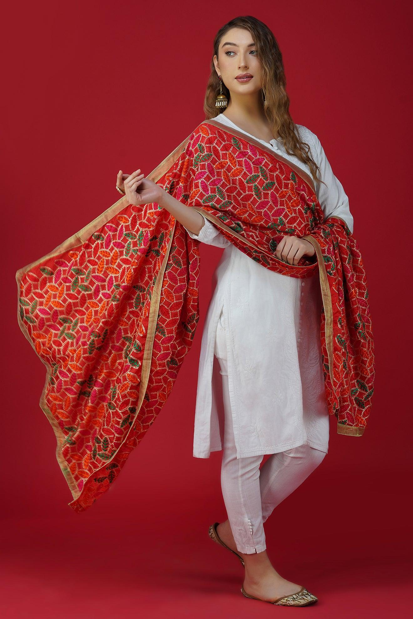 Splendid Handloom Phulkari Dupatta DP-04 Splendid Handloom Phulkari Dupatta DP-04