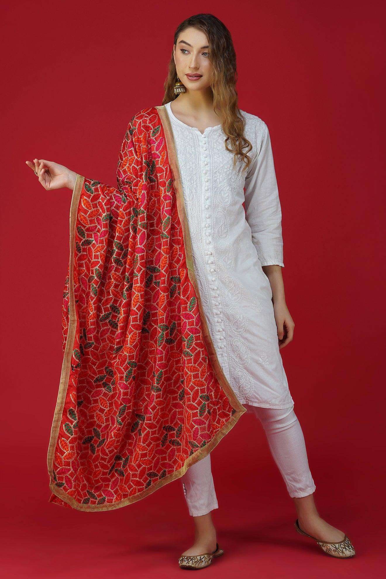Splendid Handloom Phulkari Dupatta DP-04 Splendid Handloom Phulkari Dupatta DP-04