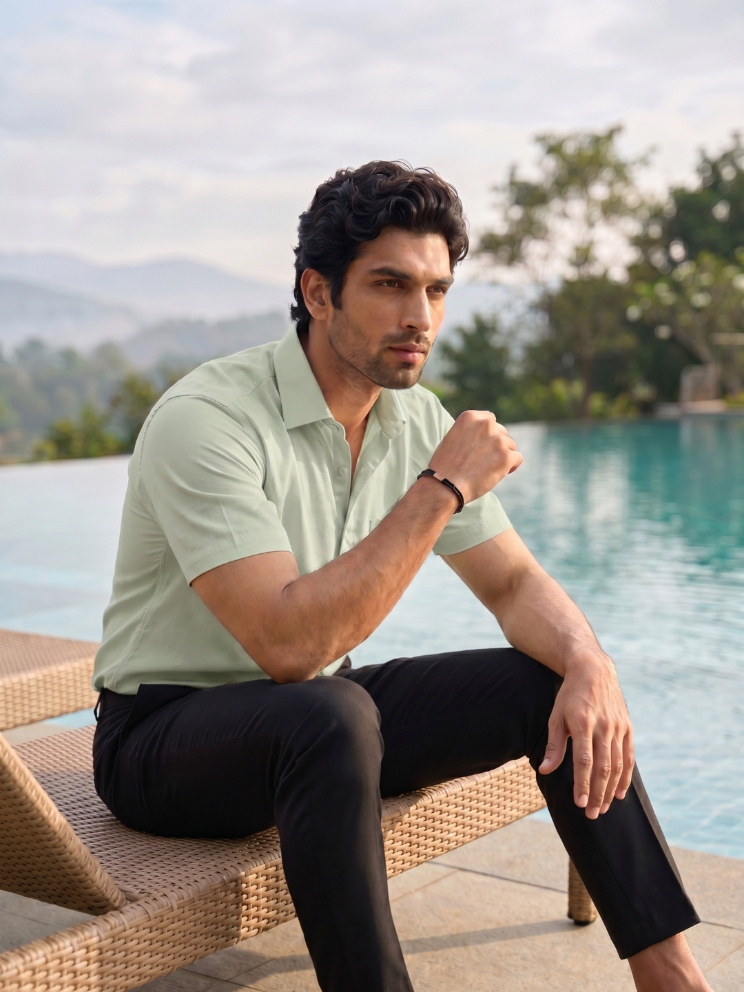 Khadi Olive Half Sleeve Casual Cotton Shirt