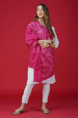 Fine Handwoven Embroidered Pure Woolen Shawl ST-17