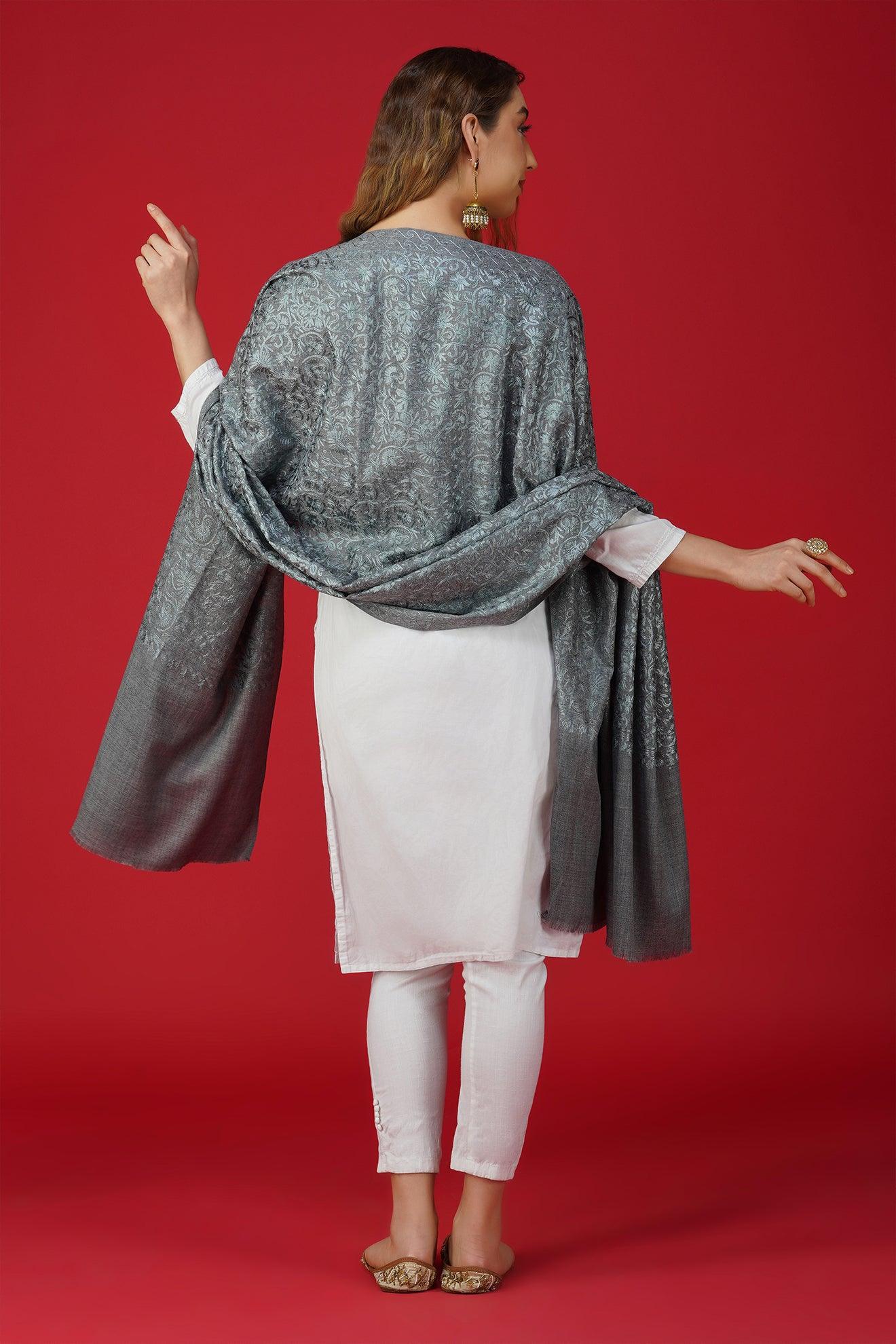 Vibrant Embroidered Pure Woolen Shawl ST-14 Vibrant Embroidered Pure Woolen Shawl ST-14