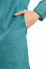 Vibrant Green Plain Kurta