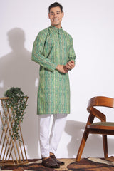 Standard Green Trending Design Print Kurta