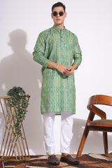 Standard Green Trending Design Print Kurta