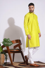 Elegant Plain Yellow Color Kurta