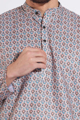 Fabulous Print Grey Color Kurta