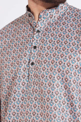 Fabulous Print Grey Color Kurta