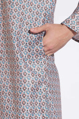 Fabulous Print Grey Color Kurta