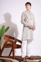 Off Black Khadi Kurta