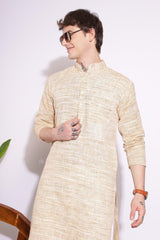 Wheat Color Khadi Cotton Kurta