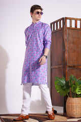 Elegant Print Kurta Purple Color