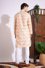 Traditional Print Kurta Cream Color