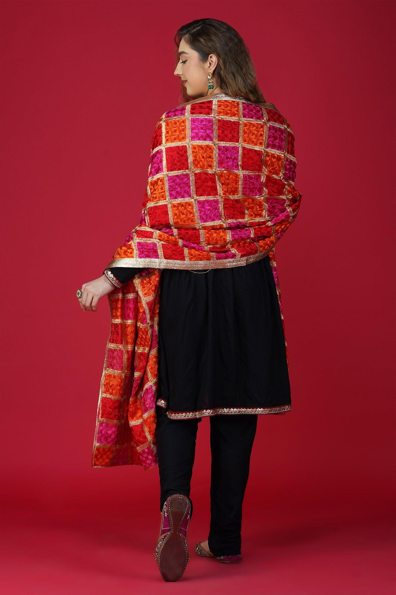 Ethnic  Handloom Phulkari Dupatta DP-02 Ethnic  Handloom Phulkari Dupatta DP-02