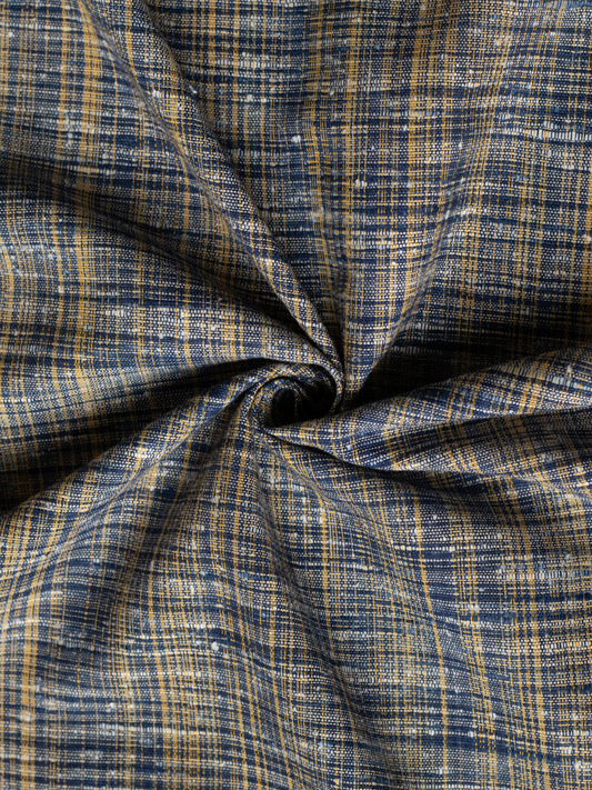 Unique Blueish Traditional Cotton Khadi Fabric - Classic Pattern
