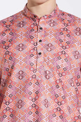 Traditional Attire Pink Print Kurta