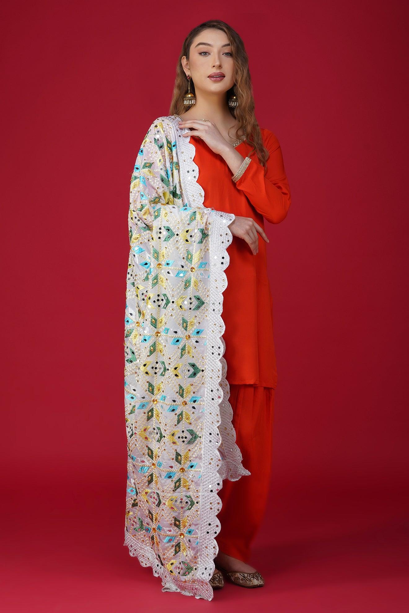 Magnificent Handloom Phulkari Dupatta DP-10 Magnificent Handloom Phulkari Dupatta DP-10