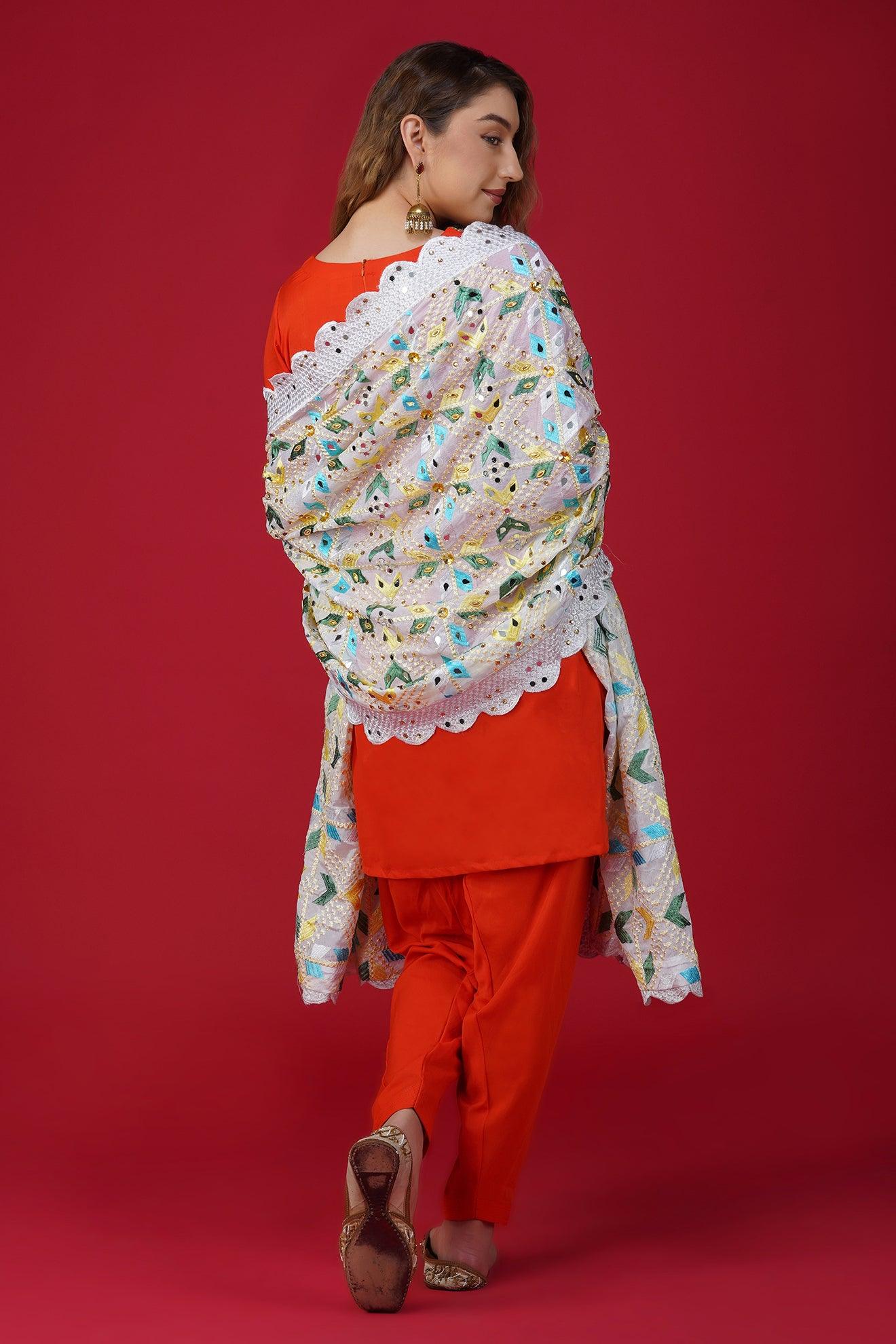 Magnificent Handloom Phulkari Dupatta DP-10 Magnificent Handloom Phulkari Dupatta DP-10