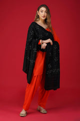 Handwoven Ethnic Embroidered Pure Woolen Shawl ST-10