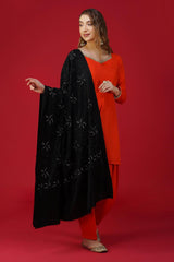 Handwoven Ethnic Embroidered Pure Woolen Shawl ST-10