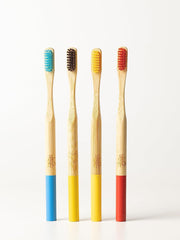 Premium Bamboo Toothbrush with Charcoal Activated Bristles Pack Of 4