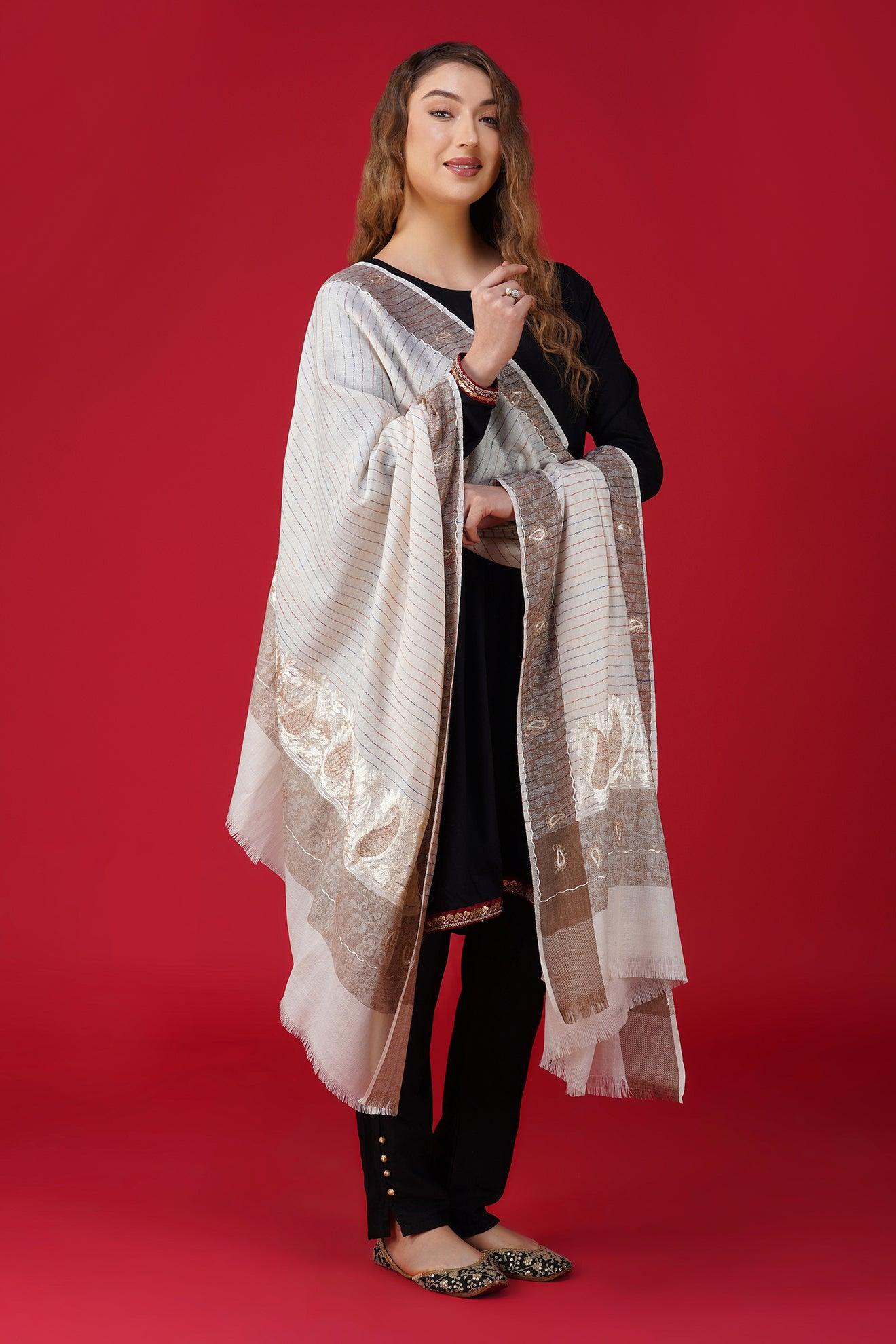 Ethnic Embroidered Pure Woolen Shawl ST-13 Ethnic Embroidered Pure Woolen Shawl ST-13