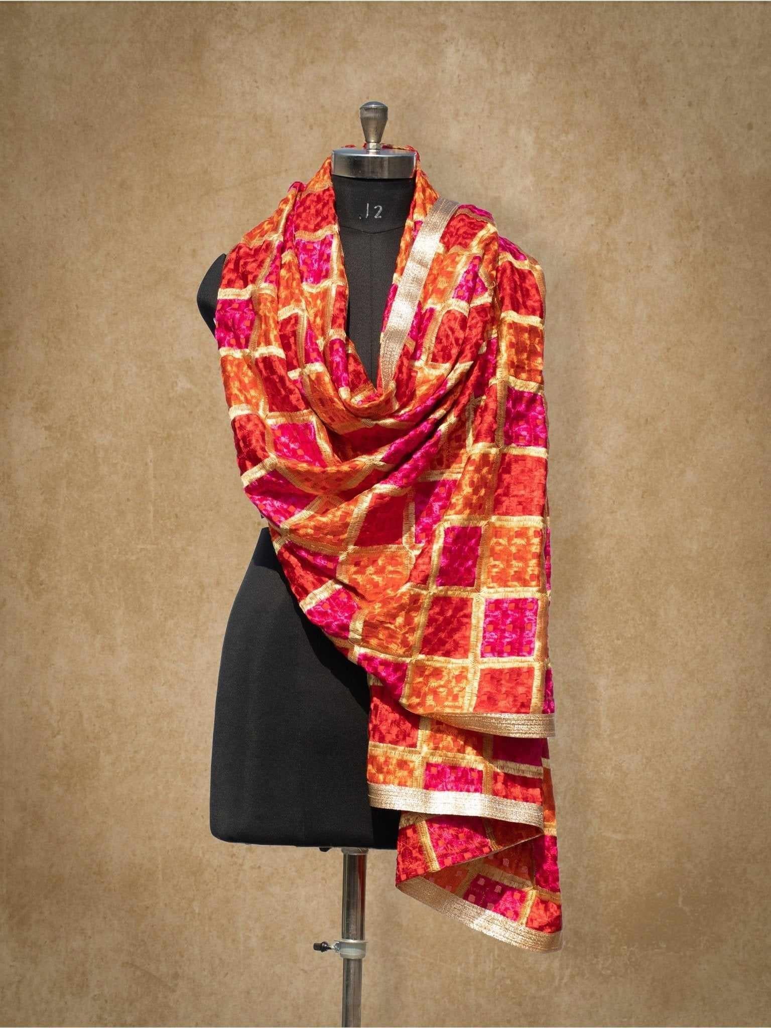 Ethnic  Handloom Phulkari Dupatta DP-02 Ethnic  Handloom Phulkari Dupatta DP-02