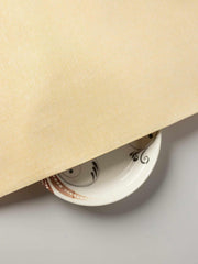 Small Plain Line White & Yellow Traditional Khadi Fabric