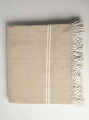 HAND WOVEN KHADI KHES, BLANKETS, THROW IN LIGHT BROWN COLOR- ALL WEATHER