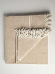 HAND WOVEN KHADI KHES, BLANKETS, THROW IN LIGHT BROWN COLOR- ALL WEATHER