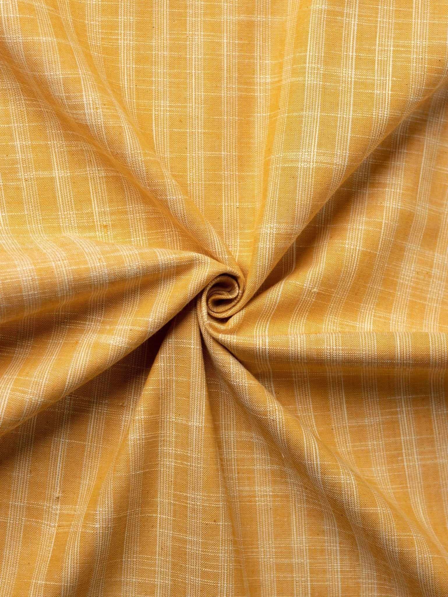 Yellow Color Traditional Pattern Khadi Fabric Yellow Color Traditional Pattern Khadi Fabric