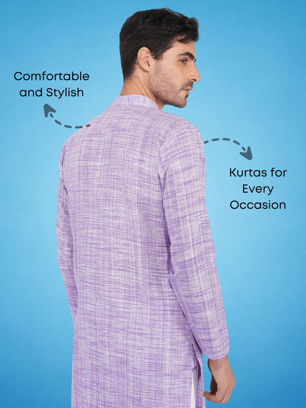 Purple Colour Khadi Kurta
