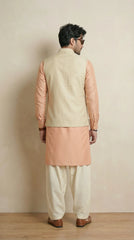 Silk Cream Signature Nehru Fit Jacket | 100% Woolen