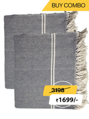 HAND WOVEN KHADI KHES, BLANKETS, THROW IN GREY COLOR- ALL WEATHER