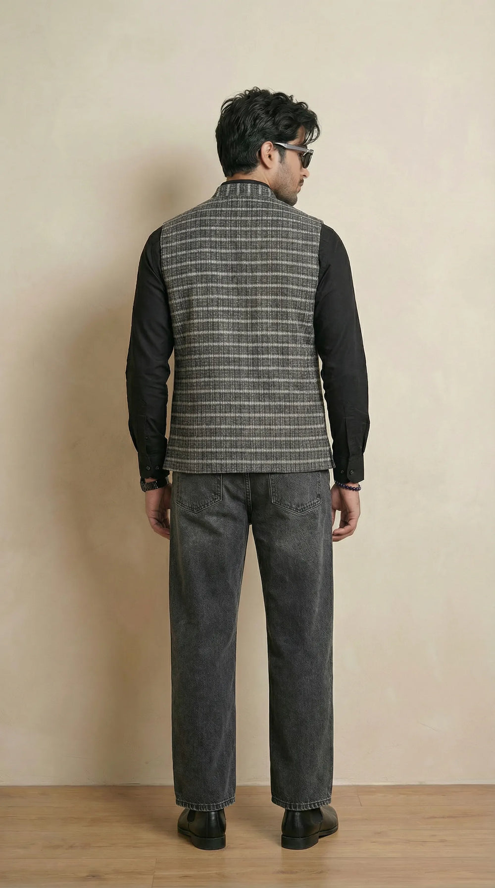 Reversible Iron Grey Nehru Fit Jacket | 100% Woolen