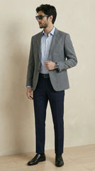 Dark Grey Tweed Blazer | 100% Wool, Classic Structured Fit