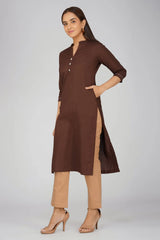 Women's Khadi Long Kurti Lavander