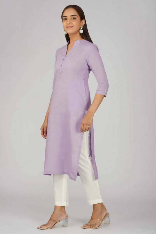 Women's Khadi Long Kurti Lavander