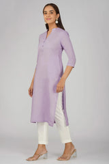 Women's Khadi Long Kurti Lavander