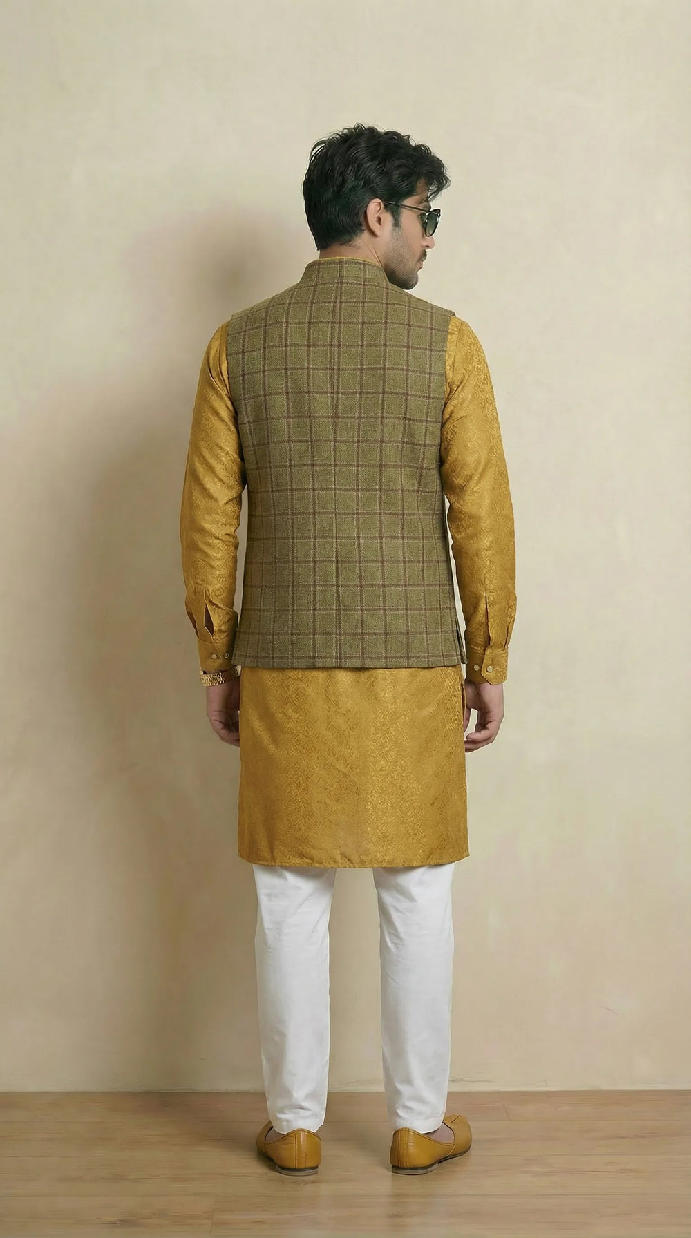 Fresh Green Signature Nehru Fit Jacket | 100% Woolen