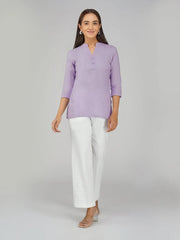 Women's Khadi Short Kurti Coffee Brown