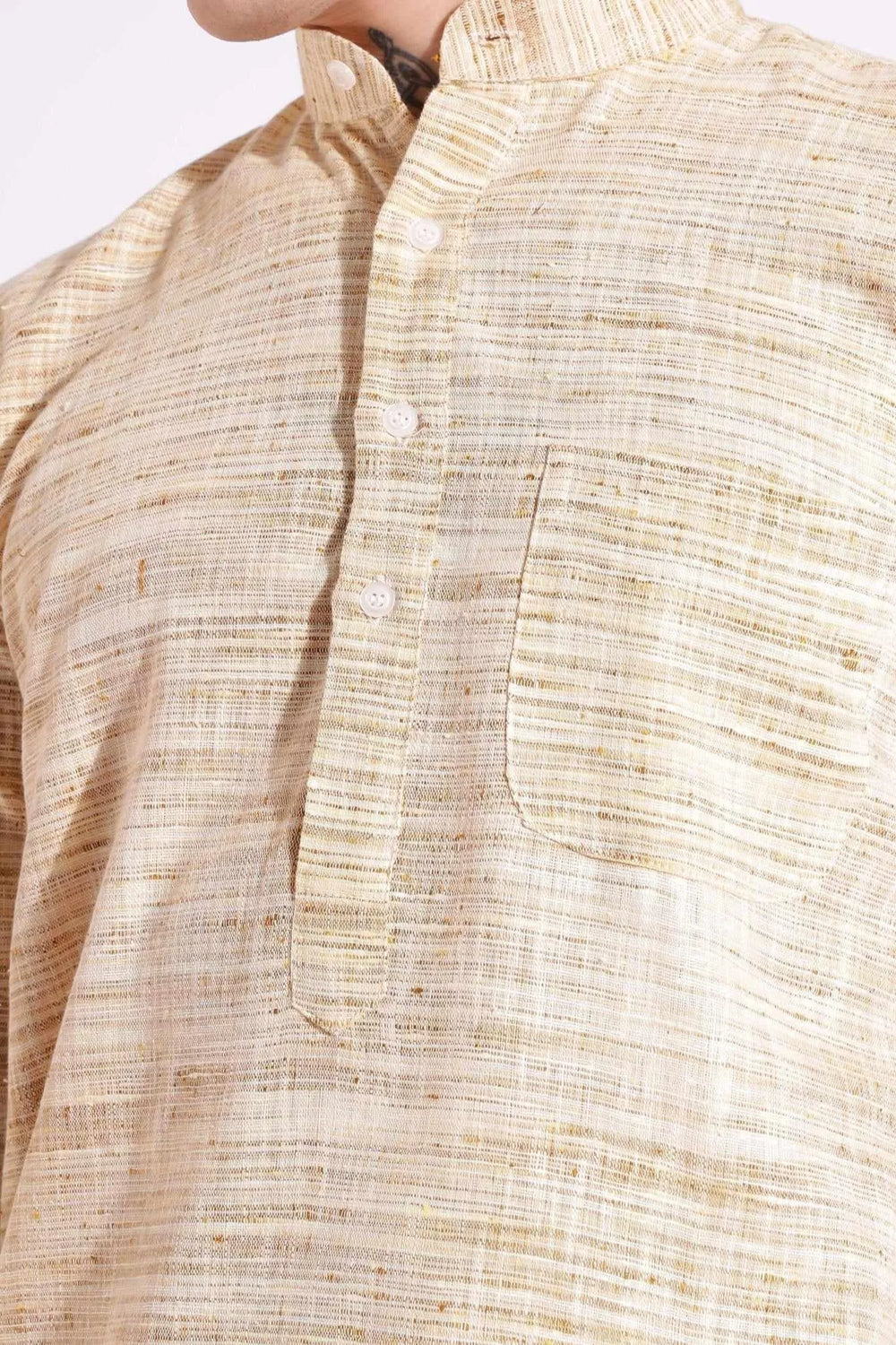 Wheat Color Khadi Cotton Kurta