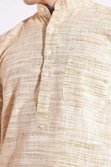Wheat Color Khadi Cotton Kurta