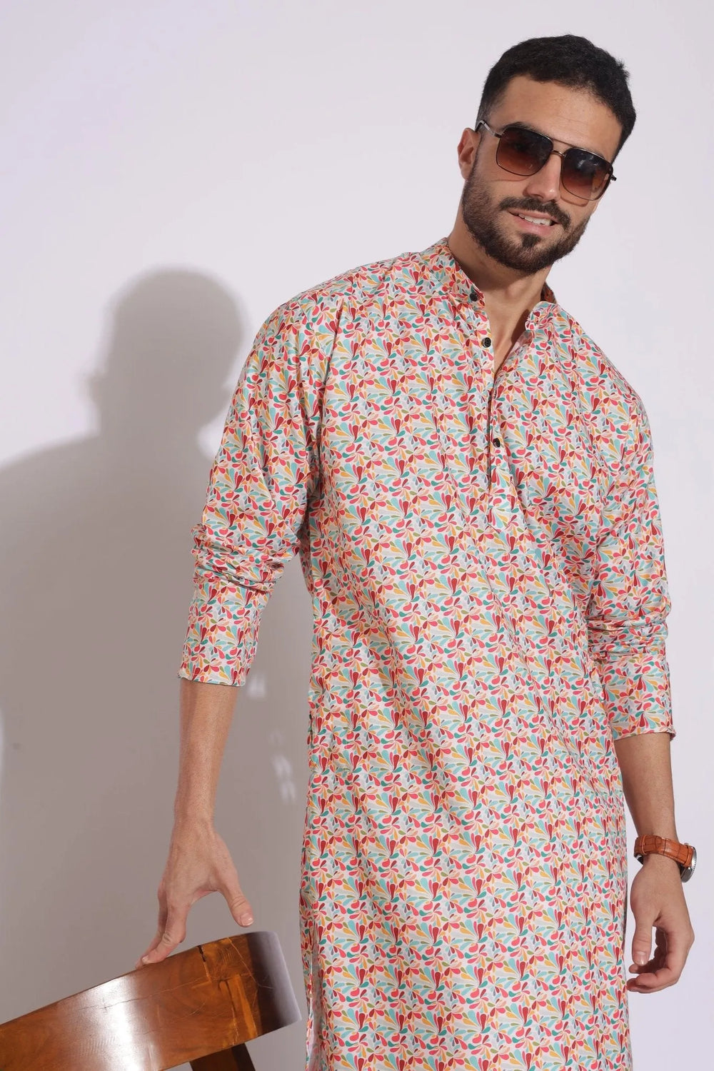 Stylish Print Multi Color Floral Kurta