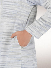 Traditional Khadi Kurta Off-White Blended with Blue Colour