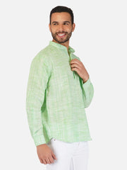 Pure Khadi Short Kurta in Light Green Color