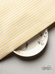 White & Yellow Big Line Trending Khadi Fabric