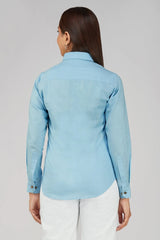 Women's Khadi Shirt in Pastel blue
