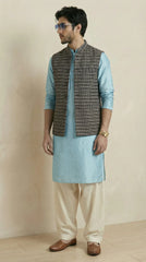 Steel Grey Signature Nehru Fit Jacket | 100% Woolen