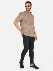 Pure Khadi Short Kurta in Coffee Color