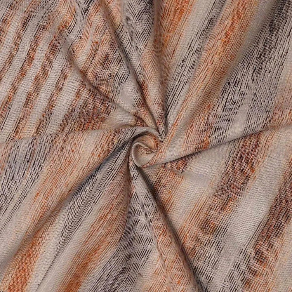 Khadi Kurta Pajama Fabric Combo Set - Unstitched Off Brown Traditional Khadi